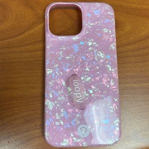 Loopy pink pearl iridescent 12 pro max case